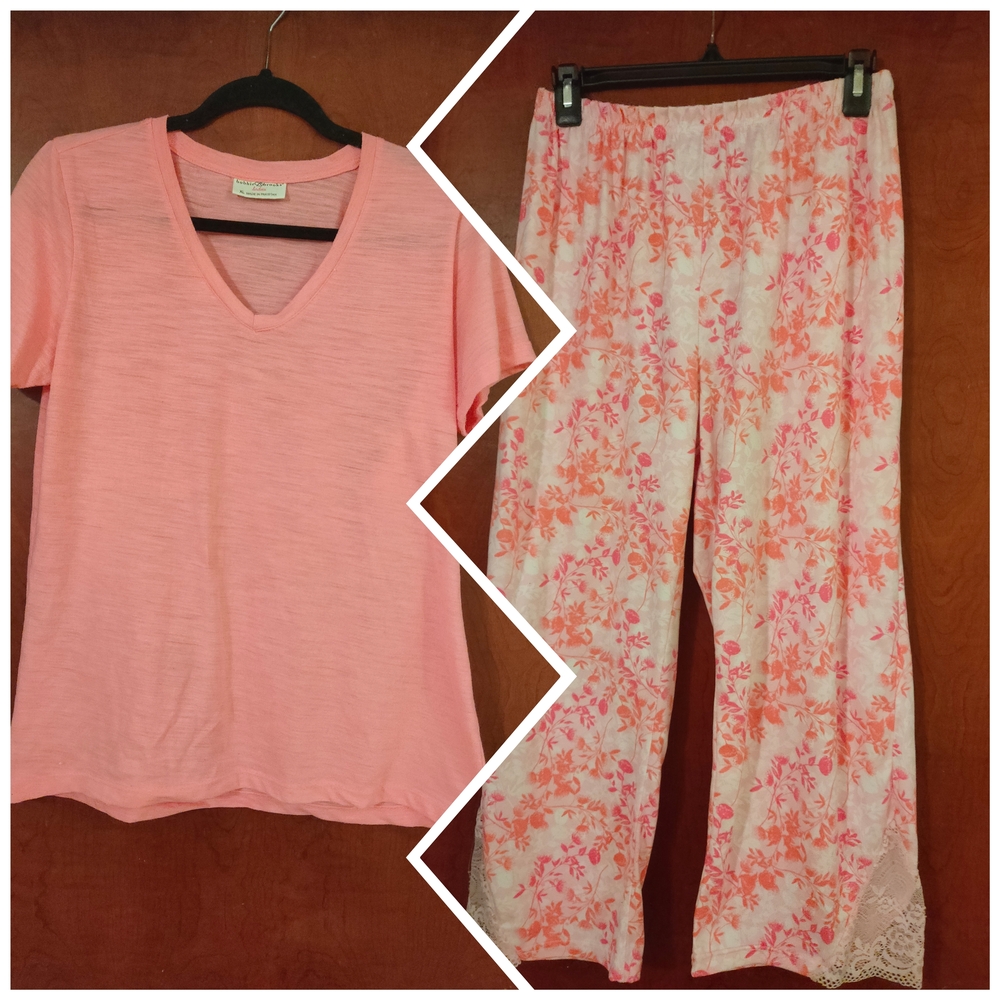Pink and Floral Pajama Set